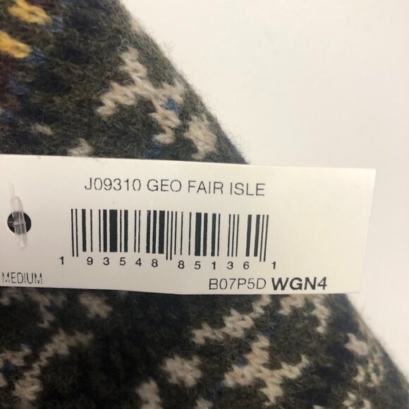 Goodthreads Fair Isle Sweater 100%  Lamb's Wool Men's M Pullover Crew Neck NWT - Picture 4 of 8